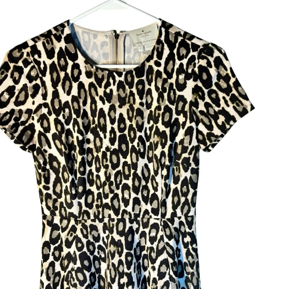 Kate Spade Autumn Leopard Print Skater Dress Size 0‎